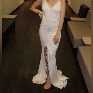 White prom dress / wedding rehearsal dress